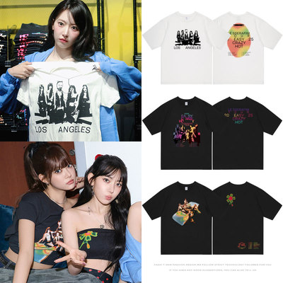 2025LESSERAFIM北美演唱会周边衣服同款短袖T恤纯棉宽松印花男女