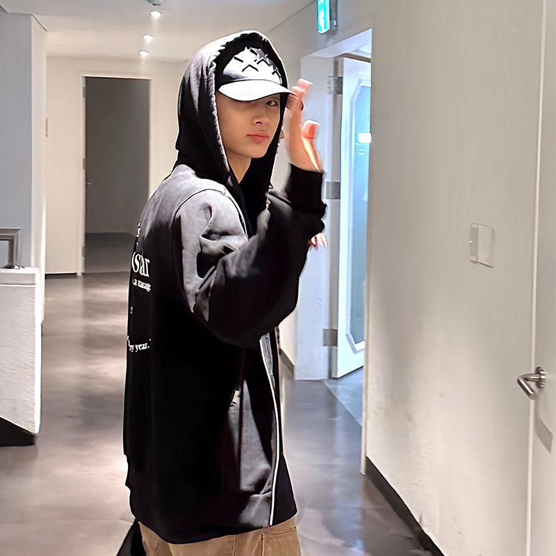 ENHYPEN朴综星同款卫衣服印花薄款加绒拉链连帽开衫春秋冬季外套