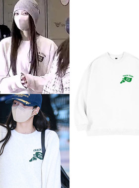 newjeans姜海粼NJZ谐潾LISA演唱会同款卫衣服宽松加绒薄款印花