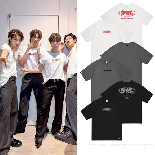 IKON2026世巡演唱会周边衣服同款短袖T恤小领口纯棉宽松印花男女