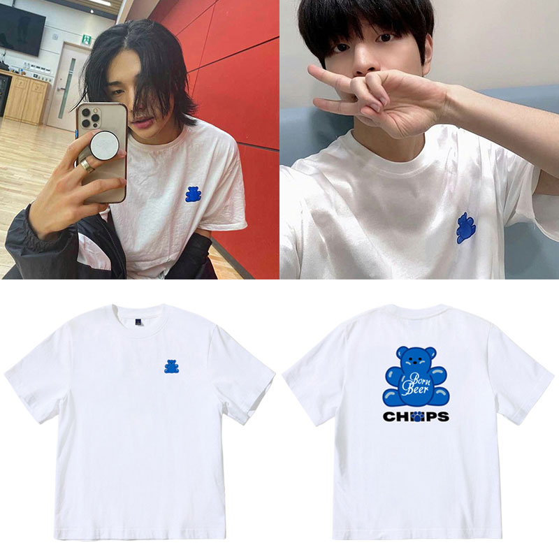 StrayKids金昇玟黄铉辰同款短袖T恤宽松印花打歌衣服纯棉夏季体恤