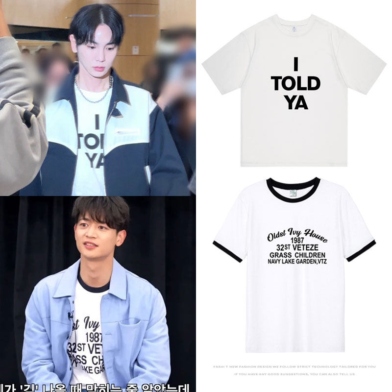 SHINee金起范崔珉豪同款衣服短袖T恤印花圆领夏季男女上衣打底衫