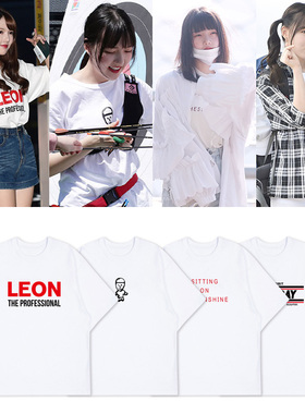 GFRIEND组合周边郑艺琳同款短袖T恤宽松男女印花上衣打底衫