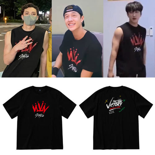 StrayKids演唱会周边应援方灿李旻浩黄铉辰同款短袖T恤纯棉打底衫