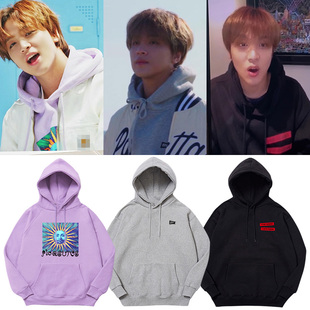 NCT DREAM楷灿李东赫衣服同款卫衣加绒薄款春秋冬纯棉印花上衣
