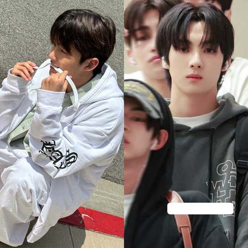 TWS韩志薰崔英宰同款卫衣服宽松印花薄款加绒秋冬连帽衫外穿上衣