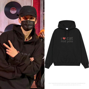 NCT DREAM罗渽民同款卫衣服印花宽松套头薄款加绒连帽衫秋冬外穿