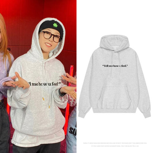 MAMAMOO文星伊同款卫衣服字母印花加绒薄连帽衫休闲外套春秋冬季