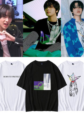 NCT127dream楷灿同款衣服宽松印花短袖T恤休闲夏季男女装纯棉体恤