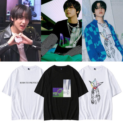 NCT127dream楷灿同款衣服宽松印花短袖T恤休闲夏季男女装纯棉体恤