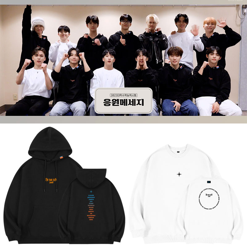 seventeen演唱会BE THE SUN周边同款卫衣打歌服宽松印花加绒薄款