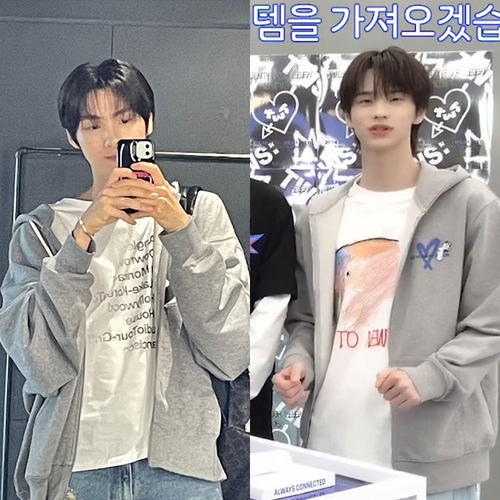 TWS申惟崔英宰同款衣服宽松纯棉印花落肩短袖T恤男女夏上衣打底衫