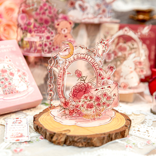 玫瑰收藏家亚克力拼装多插立牌ins高颜值DIY谷美背景桌面装饰摆件