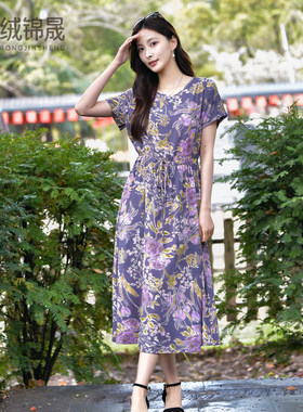 2026夏季新款棉绸连衣裙女