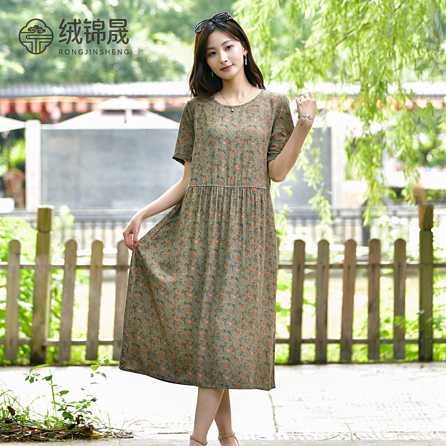 夏季新款棉绸连衣裙女图片