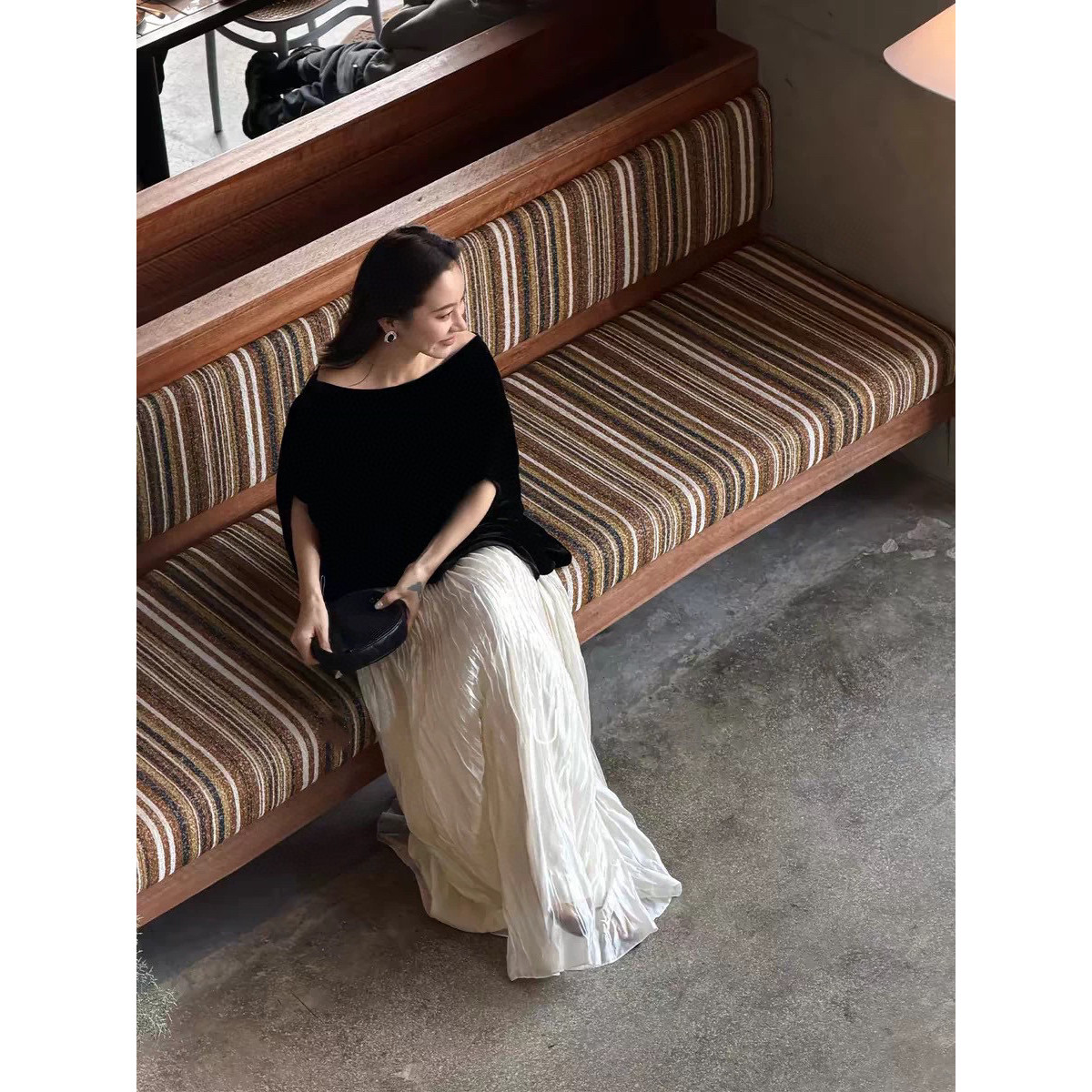 夏上新松弛感拉满的慵懒风真丝丝绒小衫（含100真丝）