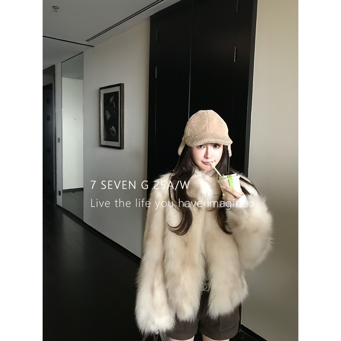 卖到深冬的款怒推晚宴千金芬兰进口sagafurs双色晕染立领仿皮草短