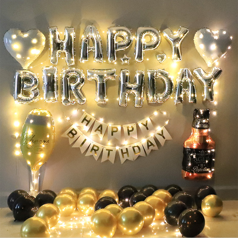 成人生日快乐派对气球背景墙