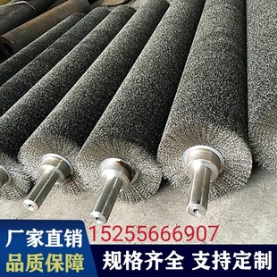 拉丝钢丝辊 弹簧刷 钢丝滚 抛光除锈打磨钢丝辊 订制镀铜钢丝辊刷
