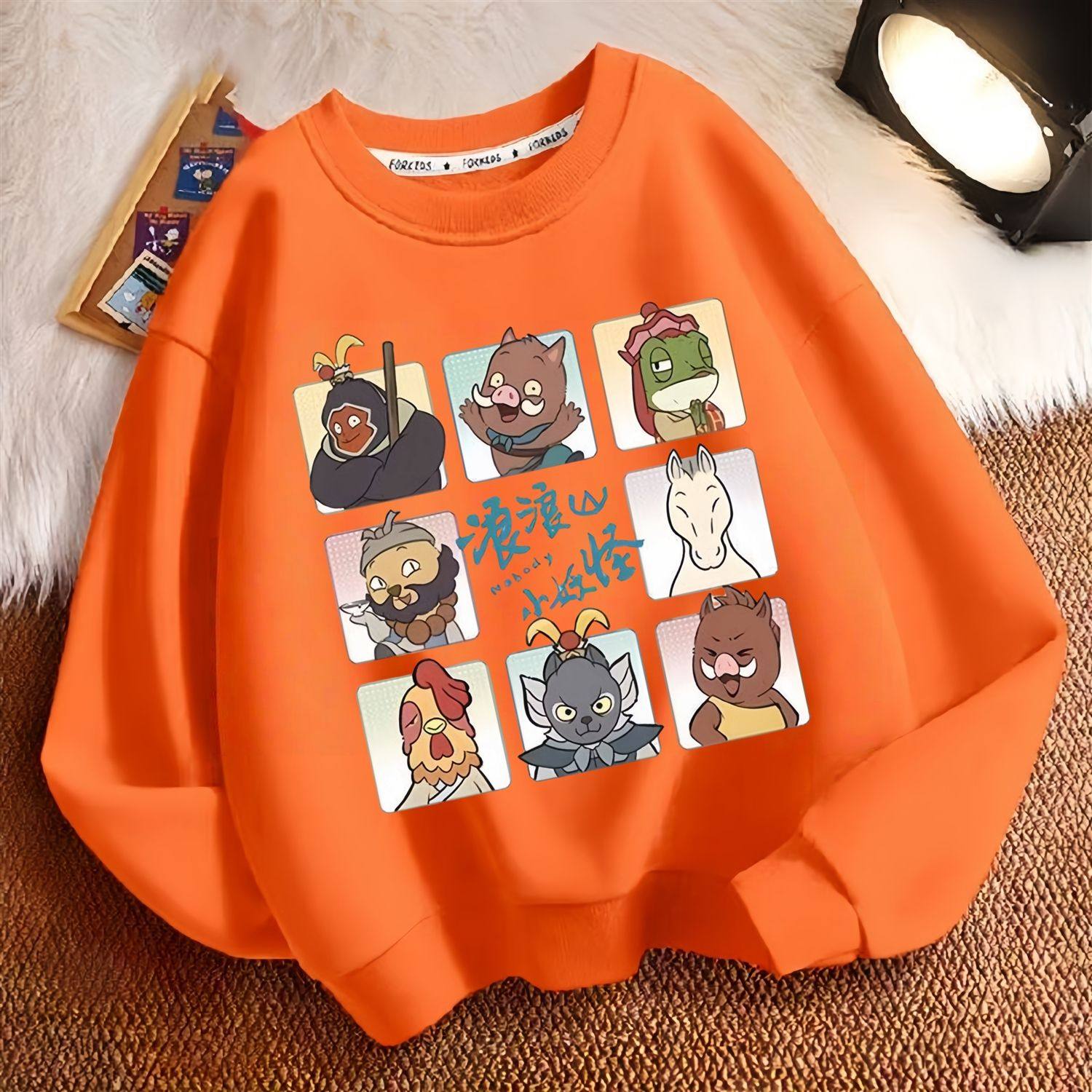 浪浪山小妖怪套头春秋男童纯棉长袖卫衣百搭印花薄款学生宽松上衣