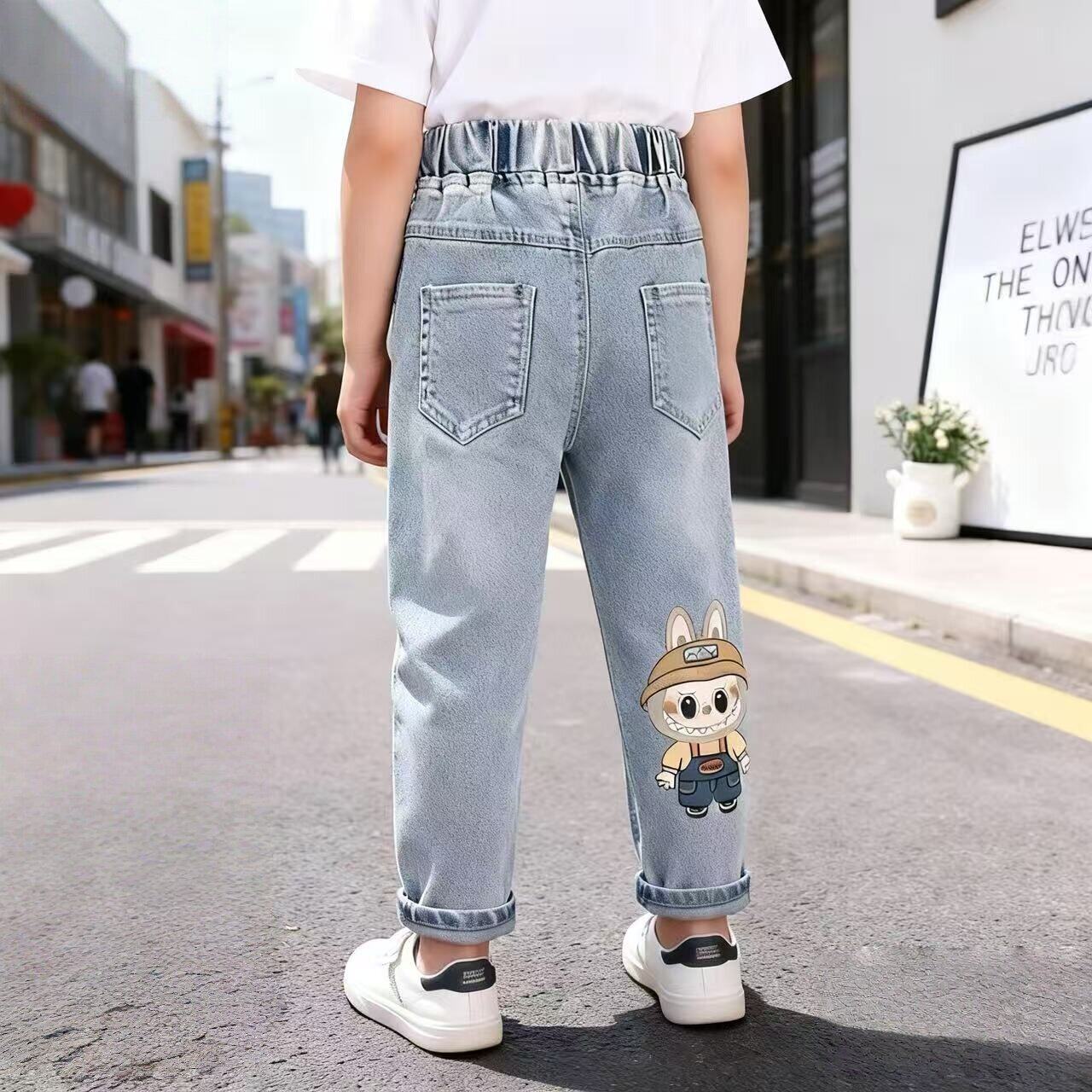 儿童卡通牛仔裤男童春秋