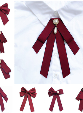 jk制服领结女红色纯色日系斜角平角学生领花蝴蝶结水手服衬衫装饰
