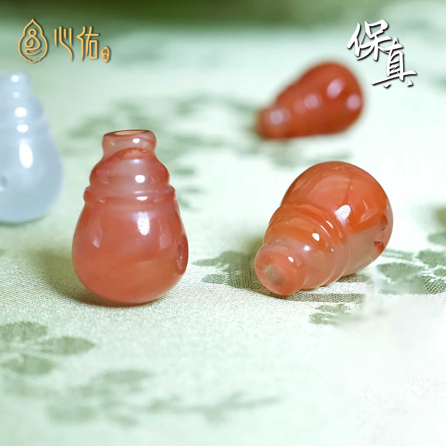 心佑冰飘南红三通佛头手串配饰品图片