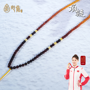 天然真琥珀项链小米珠锁骨链女款 金珀血珀蜜蜡手串毛衣链配饰挂绳