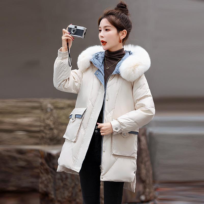 中长款羽绒服冬2024年新款暖时尚收ZNU9913Q腰修身显女瘦外过膝保