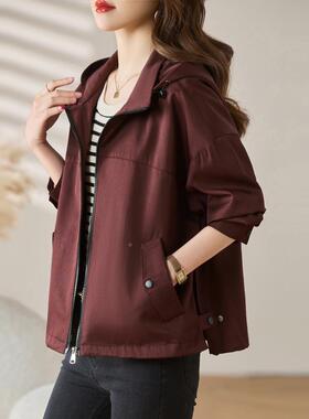 设计感短款外套女2025年款春个子小韩系宽松休闲连ZMU1390Q秋帽新