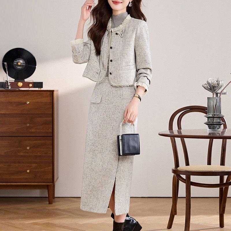 小香风外套半身裙女两件2套装024秋季新款时尚质气名媛ZLI2453S洋