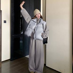 682版 韩设计感羽c299 女甲冬2025新款 成套搭配休闲运三动卫衣套装