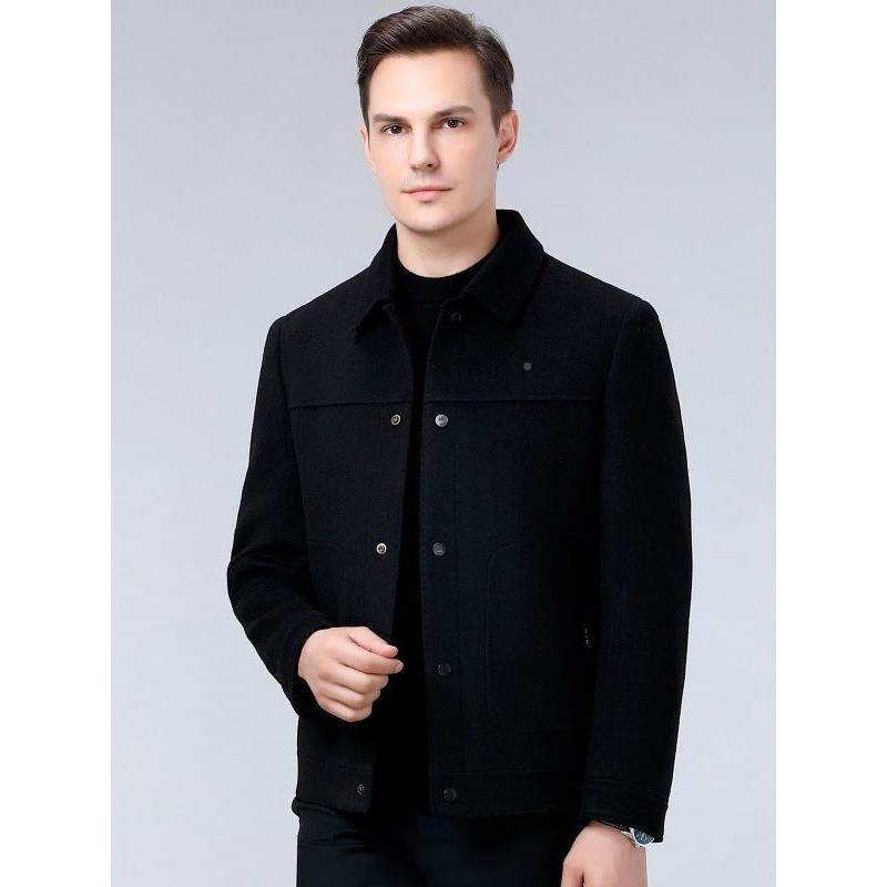 男式夹克卸2023冬双青面呢工装款年商务5818-F脱鹅绒内胆保暖秋羊