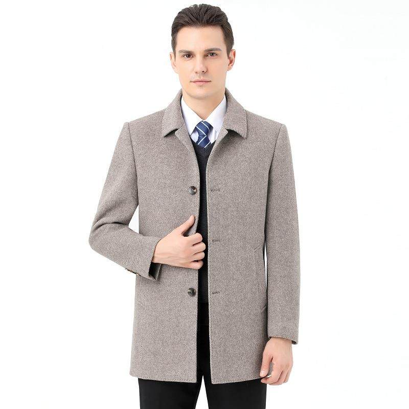 新双面衣羊绒大男士秋KYN冬商务款羽绒内毛胆夹克中年羊呢子外套