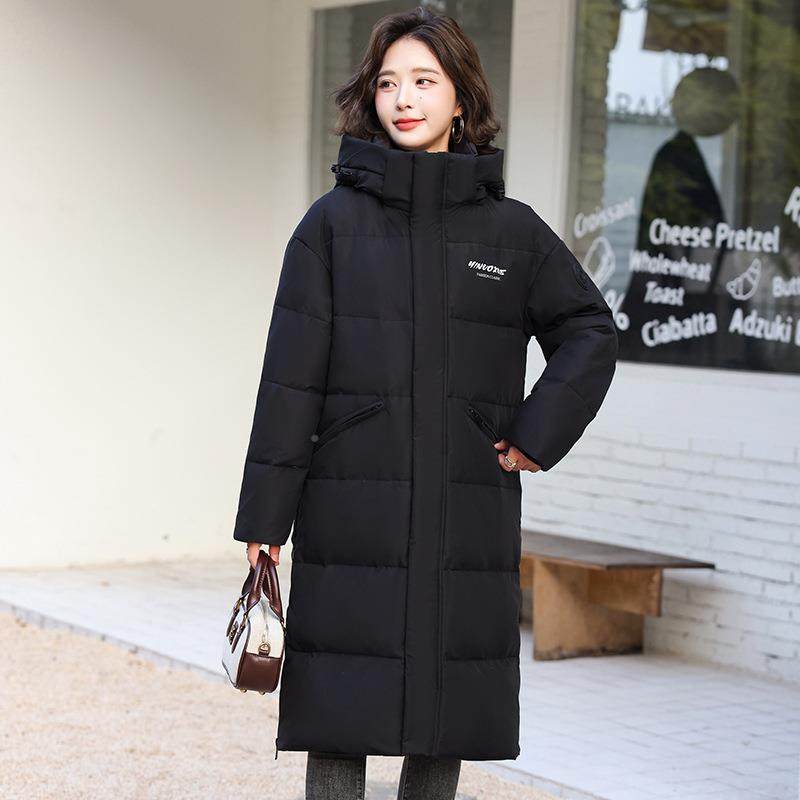 服正品羽松绒女长款过膝2加025冬新款韩版宽显瘦厚白鸭绒连帽116-