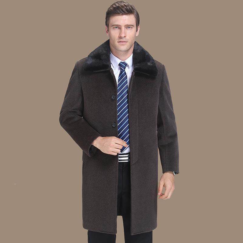 2256001-WL衣秋冬长款羊0绒大闲男中老年保暖毛领风衣休保暖冬装