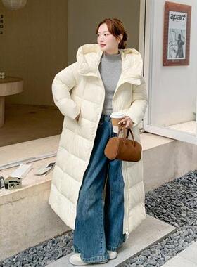 白色包韩系时米尚连帽长保暖羽绒服女20加25冬季B210-329新款气质