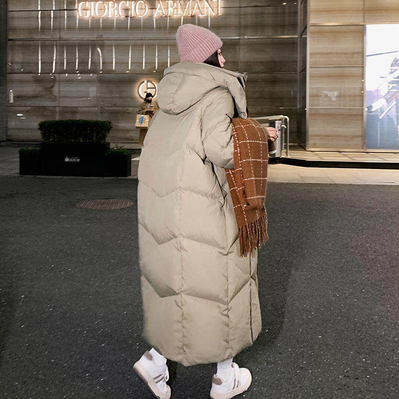 鸭卡其色系宽松爆款90白绒羽绒服外套女冬长款过韩膝加ZR2D008 面