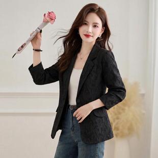 小西服衫衣春季新款提上花百搭宽尚松JX2607-0开时小外套女潮