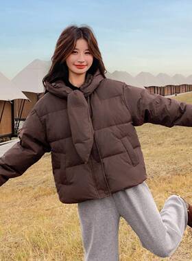 设帽计款C139-818连鸭围式90白绒羽巾绒服