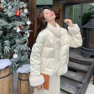 新0中式 季 鸭绒 7805冬羽绒服短款 2白2C290