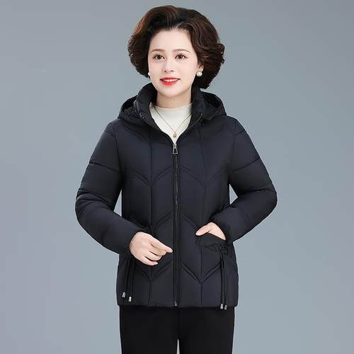 中妈妈冬装羽绒棉服时尚洋气袄新中老年女秋款冬外套84363849年棉