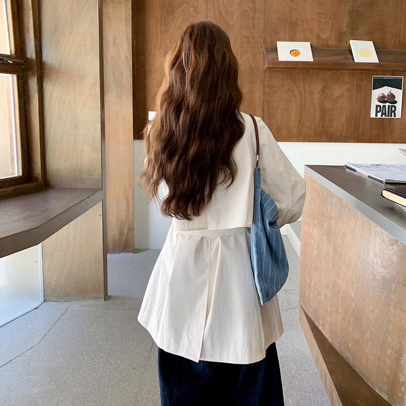 风秋衣圆领外套2025新款收腰小个DJ6871-0子中长款高级宽衣松6时