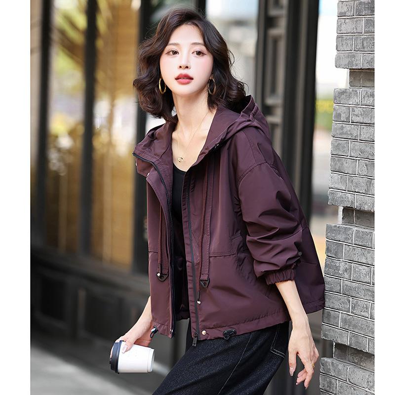 外套时ZMA55039女短款2连帽025春新秋款休闲宽松小个子工装尚夹克