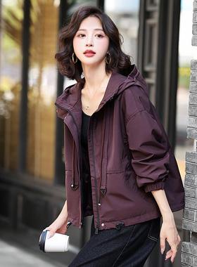 外套时ZMA55039女短款2连帽025春新秋款休闲宽松小个子工装尚夹克