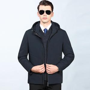 2外02冬装羽绒服男中青年连4帽短21115-ZZ款套加大码男士暖白鸭绒