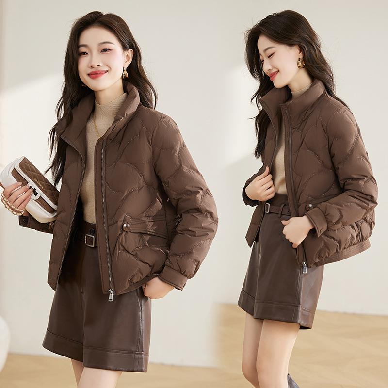 冬装新HE3157-0品装韩版立领90白鸭尚绒 中长款时女式羽绒服HE3女