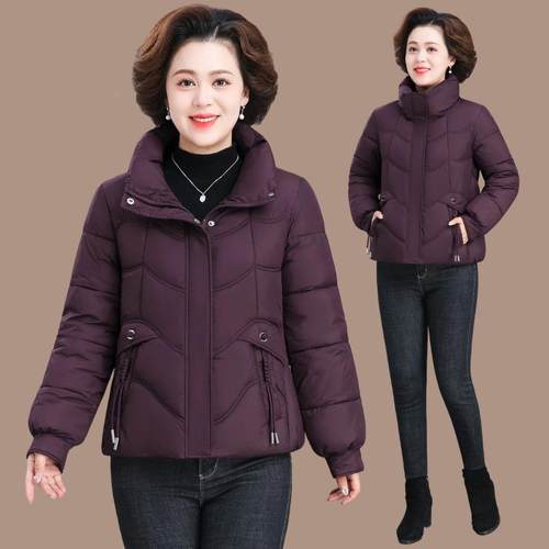 妈妈冬装棉秋袄短款中年女加绒棉2中衣外套25-882205新款老年冬羽