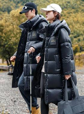 正品高档大牌羽绒服情侣20149-89925年冬连帽新中款长款户外暖外