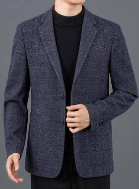22921-E052品牌高品质男士商务休闲羊毛西装秋冬外新款单西修季身